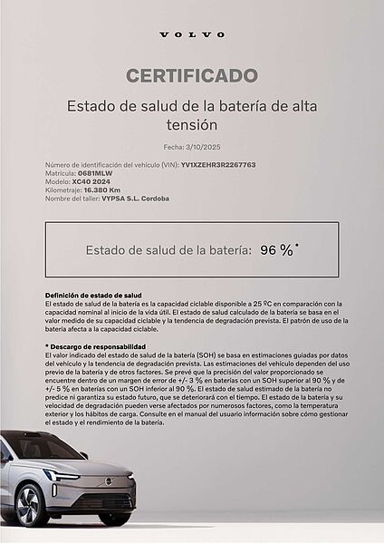 Volvo XC40 BEV 82KWH RECHARGE EXTENDED RANGE PLUS 252 5P